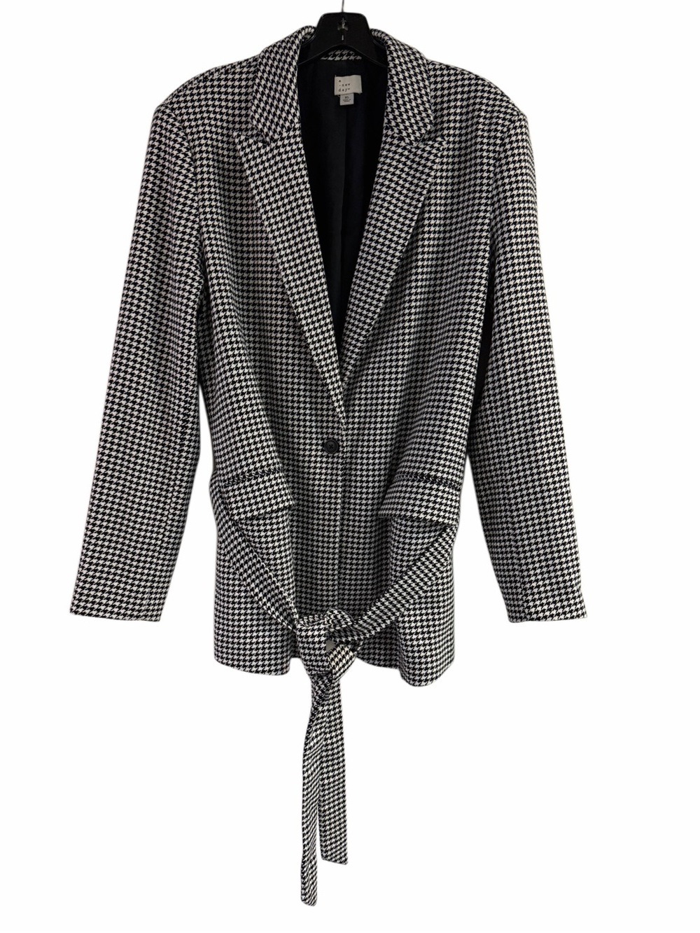 A New Day Houndstooth Belted Jacket Size XL